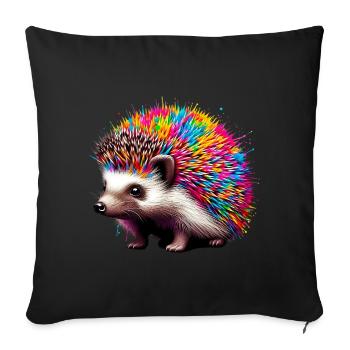Hedgehog - Sofa pillowcase 17,3'' x 17,3'' (45 x 45 cm) - black - Front
