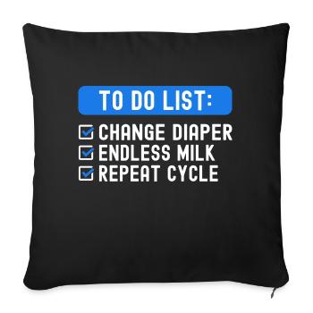 To Do List Parenting - Sofa pillowcase 17,3'' x 17,3'' (45 x 45 cm) - black - Front