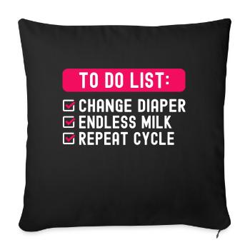 To Do List Parenting - Sofa pillowcase 17,3'' x 17,3'' (45 x 45 cm) - black - Front