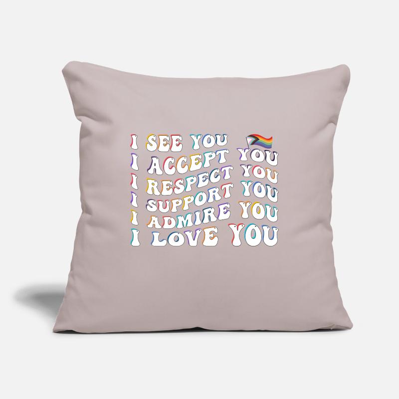Proud Ally: I Accept, Respect, Support, Admire, Sofa pillowcase 17,3'' x 17,3'' (45 x 45 cm)