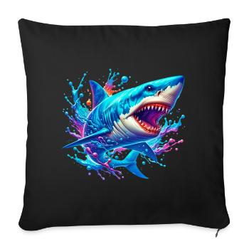 Shark - Sofa pillowcase 17,3'' x 17,3'' (45 x 45 cm) - black - Front
