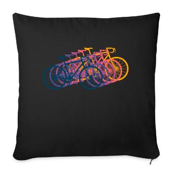 Fahrrad Rennrad Vintage Retro - Sofakissenbezug 45 x 45 cm - Schwarz - Vorne