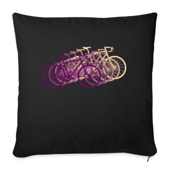 Fahrrad Rennrad Vintage Retro - Sofakissenbezug 45 x 45 cm - Schwarz - Vorne