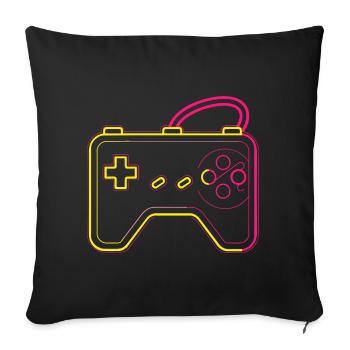 Retro Gaming Controller - Sofakissenbezug 45 x 45 cm - Schwarz - Vorne