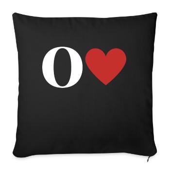 Letter o red heart - Sofa pillowcase 17,3'' x 17,3'' (45 x 45 cm) - black - Front