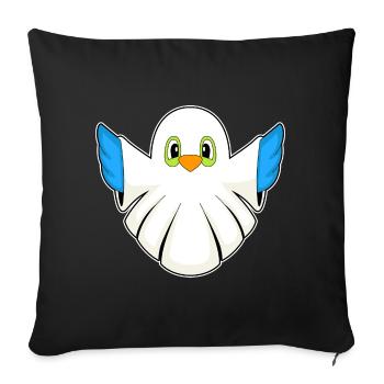 Bird Halloween Ghost - Sofa pillowcase 17,3'' x 17,3'' (45 x 45 cm) - black - Front