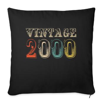 Vintage 2000 - 24th birthday - 24 years old - Sofa pillowcase 17,3'' x 17,3'' (45 x 45 cm) - black - Front
