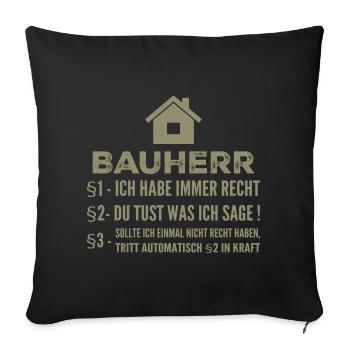 Chantier de construction de maison de constructeur cadeau amusant - Housse de coussin décorative 45 x 45 cm - noir - Devant