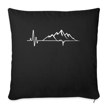 Mountains heartbeat - Sofa pillowcase 17,3'' x 17,3'' (45 x 45 cm) - black - Front