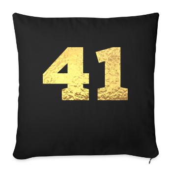 Nummer 41 Gold Glitter - 41. Jahrestag - Sofakissenbezug 45 x 45 cm - Schwarz - Vorne