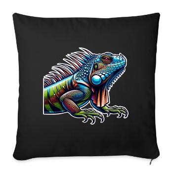 Iguana - Sofa pillowcase 17,3'' x 17,3'' (45 x 45 cm) - black - Front