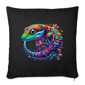 Gecko - Sofa pillowcase 17,3'' x 17,3'' (45 x 45 cm) - black - Front
