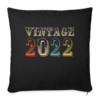 Vintage 2022 - 2 nd birthday - 2 years - Sofa pillowcase 17,3'' x 17,3'' (45 x 45 cm) - black - Front