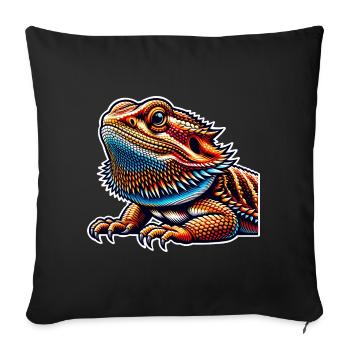Bartagame Bartagamen Bearded Dragon - Sofa pillowcase 17,3'' x 17,3'' (45 x 45 cm) - black - Front