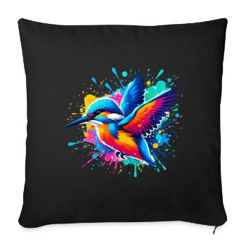 Eisvogel - Sofakissenbezug 45 x 45 cm - Schwarz - Vorne