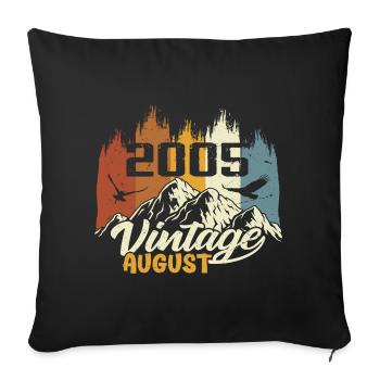 Légendaire depuis août 2005 Cadeau d'anniversaire 2005 - Housse de coussin décorative 45 x 45 cm - noir - Devant