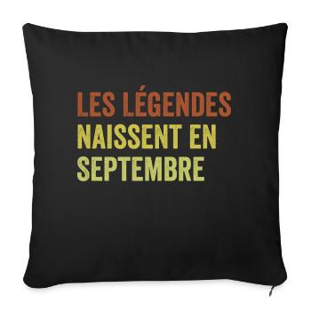 Legenden werden im September geboren - Sofakissenbezug 45 x 45 cm - Schwarz - Vorne