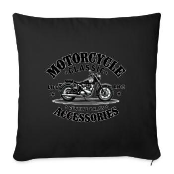 Vintage Motorcycle Emblem - Sofa pillowcase 17,3'' x 17,3'' (45 x 45 cm) - black - Front