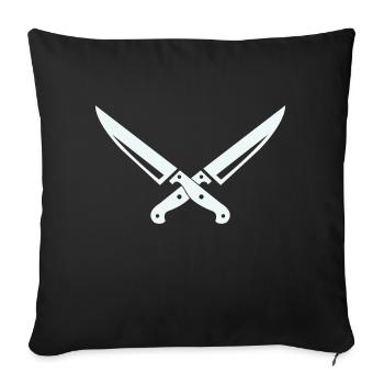Messer Symbol - Sofakissenbezug 45 x 45 cm - Schwarz - Vorne