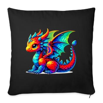 Dragon - Sofa pillowcase 17,3'' x 17,3'' (45 x 45 cm) - black - Front