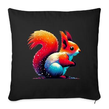 Squirrel - Sofa pillowcase 17,3'' x 17,3'' (45 x 45 cm) - black - Front