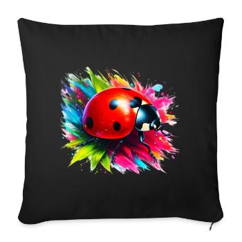 Coccinelle - Housse de coussin décorative 45 x 45 cm - noir - Devant