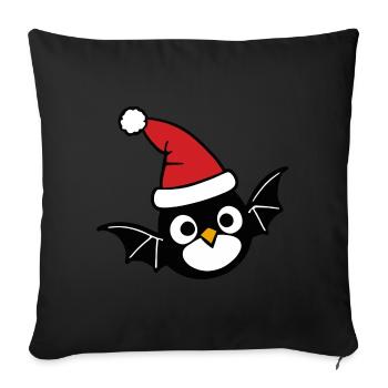 Bat Christmas - Sofa pillowcase 17,3'' x 17,3'' (45 x 45 cm) - black - Front