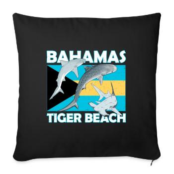 Tiger Beach Bahamas - Sofa pillowcase 17,3'' x 17,3'' (45 x 45 cm) - black - Front