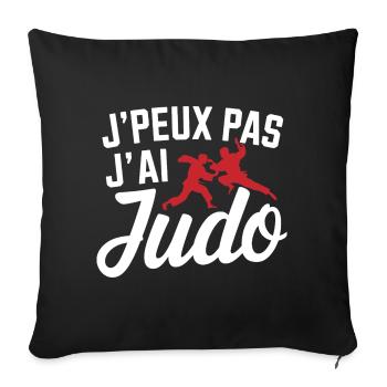 j'peux pas j'ai judo - Housse de coussin décorative 45 x 45 cm - noir - Devant