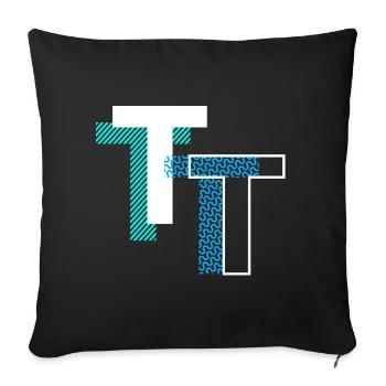 T Letter - Sofa pillowcase 17,3'' x 17,3'' (45 x 45 cm) - black - Front