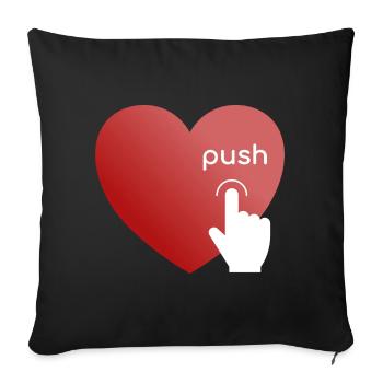Poussez mon cœur - Housse de coussin décorative 45 x 45 cm - noir - Devant