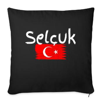 Tourisme Selcuk - Housse de coussin décorative 45 x 45 cm - noir - Devant