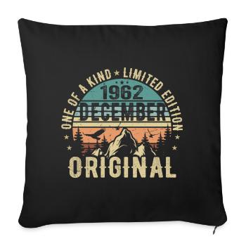 Légendes Anniversaire Décembre 1962 Naissance Cadeau - Housse de coussin décorative 45 x 45 cm - noir - Devant