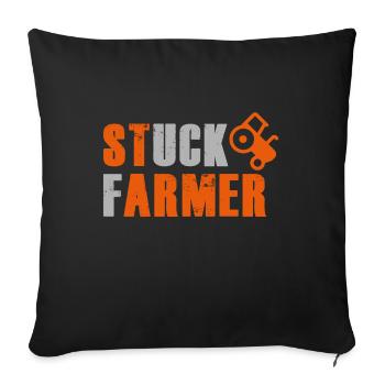 STUCK FARMER DARK - Sofa pillowcase 17,3'' x 17,3'' (45 x 45 cm) - black - Front