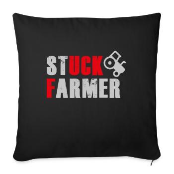 STUCK FARMER GREY RED - Sofa pillowcase 17,3'' x 17,3'' (45 x 45 cm) - black - Front