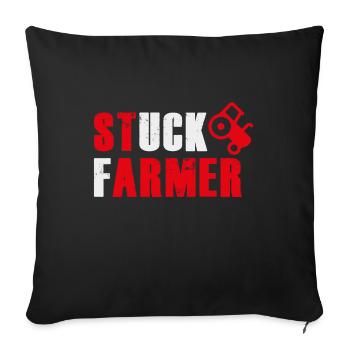 STUCK FARMER RED GREY - Sofa pillowcase 17,3'' x 17,3'' (45 x 45 cm) - black - Front