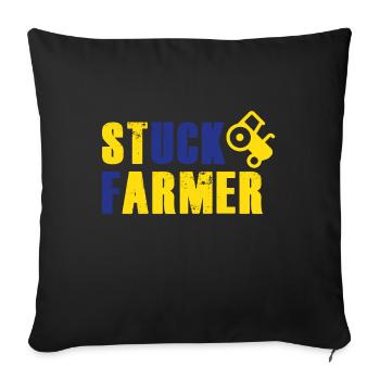 STUCK FARMER YELLOW BLUE - Sofa pillowcase 17,3'' x 17,3'' (45 x 45 cm) - black - Front