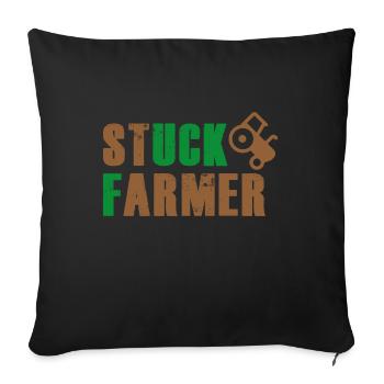 STUCK FARMER BROWN GREEN - Sofa pillowcase 17,3'' x 17,3'' (45 x 45 cm) - black - Front