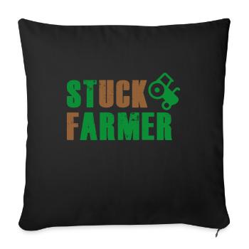 STUCK FARMER GREEN BROWN - Sofa pillowcase 17,3'' x 17,3'' (45 x 45 cm) - black - Front