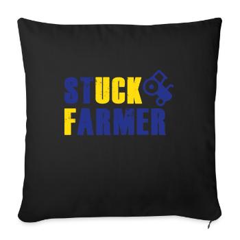 STUCK FARMER BLUE YELLOW - Sofa pillowcase 17,3'' x 17,3'' (45 x 45 cm) - black - Front