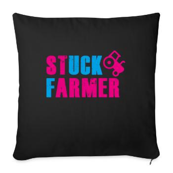 STUCK FARMER PINK BLUE - Sofa pillowcase 17,3'' x 17,3'' (45 x 45 cm) - black - Front