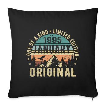 Birthday Gift January 1995 - January 1995 - Sofa pillowcase 17,3'' x 17,3'' (45 x 45 cm) - black - Front