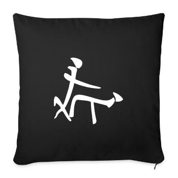 Signe chinois sexe levrette Blanc - Housse de coussin décorative 45 x 45 cm - noir - Devant