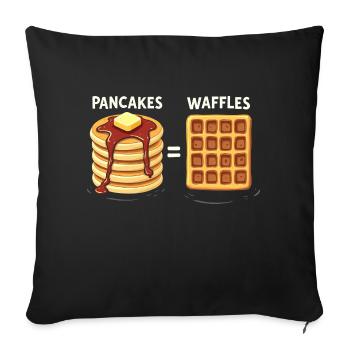 Pfannkuchen und Waffeln - Sofakissenbezug 45 x 45 cm - Schwarz - Vorne