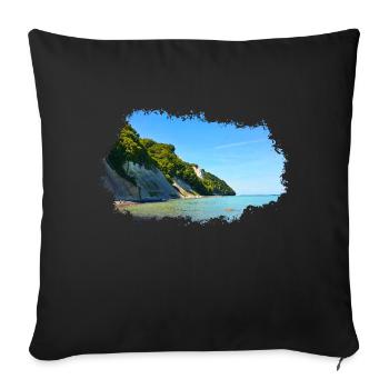 Île de Rügen Mer Baltique - Housse de coussin décorative 45 x 45 cm - noir - Devant