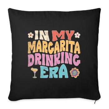À l’époque où je buvais de la margarita - Housse de coussin décorative 45 x 45 cm - noir - Devant