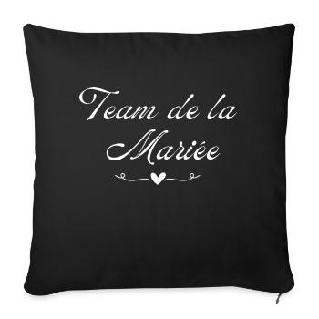 Team of The Bride Heart - Sofa pillowcase 17,3'' x 17,3'' (45 x 45 cm) - black - Front