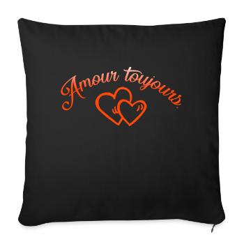 VALENTINES DAY HEART LOVE LOVE ROSE 11 - Sofa pillowcase 17,3'' x 17,3'' (45 x 45 cm) - black - Front