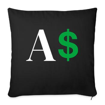 Dollar Letter - Sofa pillowcase 17,3'' x 17,3'' (45 x 45 cm) - black - Front