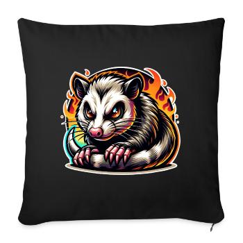 Opossum - Sofa pillowcase 17,3'' x 17,3'' (45 x 45 cm) - black - Front